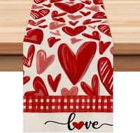 Valentine's Day Casual Vacation Letter Linen Tablecloth sku image 5