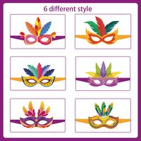 Glam Colorful Paper Party Party Mask main image 5