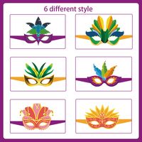 Glam Colorful Paper Party Party Mask sku image 10