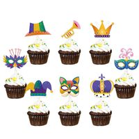 Cartoon Style Funny Mask Paper Party Carnival Street Cake Decorating Supplies main image 5