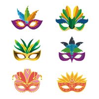 Glam Colorful Paper Party Party Mask main image 1