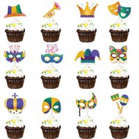 Cartoon Style Funny Mask Paper Party Carnival Street Cake Decorating Supplies main image 1
