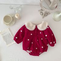Princess Solid Color Cotton Baby Rompers main image 3