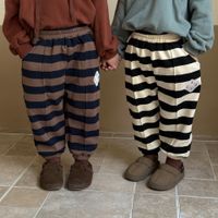 Streetwear Stripe Cotton Blend Boys Pants main image 3