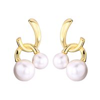 1 Pair Simple Style Solid Color Inlay Sterling Silver Pearl Ear Studs sku image 2