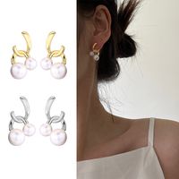 1 Pair Simple Style Solid Color Inlay Sterling Silver Pearl Ear Studs main image 5