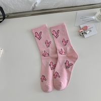 Women's Simple Style Letter Heart Shape Cotton Crew Socks A Pair sku image 5