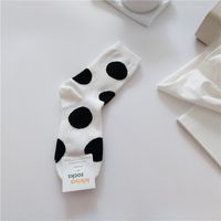 Women's Simple Style Round Dots Cotton Crew Socks A Pair sku image 1