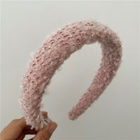 Women's Sweet Solid Color Plush Handmade Hair Band sku image 2