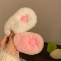 Women's Sweet Heart Shape Rabbit Fur Hair Clip main image 2