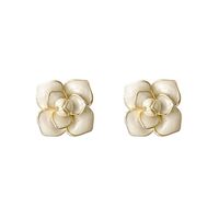 1 Pair Simple Style Flower Enamel Copper Ear Studs main image 5