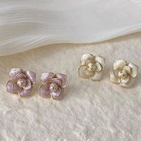 1 Paire Style Simple Fleur Émail Le Cuivre Boucles D'oreilles main image 6