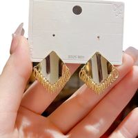 1 Pair Simple Style Geometric Rhombus Plating Copper Ear Studs main image 5