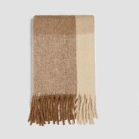 Women's Vintage Style Color Block Imitation Cashmere Scarf main image 5