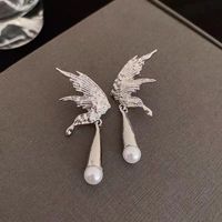 1 Pair Simple Style Wings Plating Metal Drop Earrings sku image 1