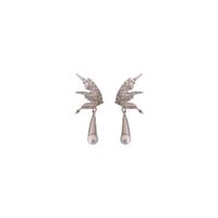 1 Pair Simple Style Wings Plating Metal Drop Earrings main image 4