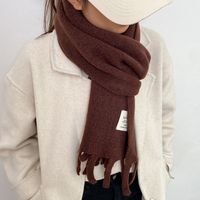 Women's Simple Style Commute Solid Color Imitation Cashmere Tassel Scarf main image 2