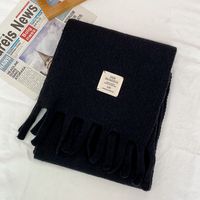 Women's Simple Style Commute Solid Color Imitation Cashmere Tassel Scarf main image 3