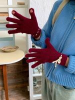 Women's Preppy Style Sweet Solid Color Gloves 1 Pair sku image 5