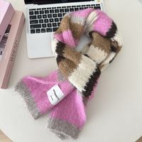 Women's Cute Preppy Style Sweet Color Block Polyester Scarf main image 5