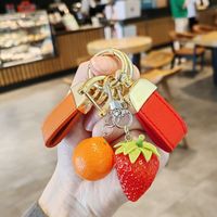 Cute Fruit Pu Leather Unisex Bag Pendant Keychain main image 1