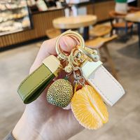 Cute Fruit Pu Leather Unisex Bag Pendant Keychain main image 4