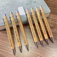 1 Set Solid Color Class Learning Wood Simple Style Classic Style Ballpoint Pen main image 1