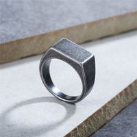 Simple Style Rectangle Titanium Steel Unisex Rings main image 5