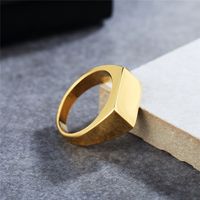 Simple Style Rectangle Titanium Steel Unisex Rings sku image 13