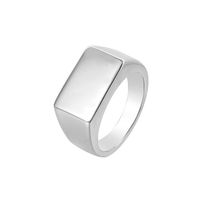 Simple Style Rectangle Titanium Steel Unisex Rings main image 2