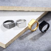 Simple Style Rectangle Titanium Steel Unisex Rings main image 6