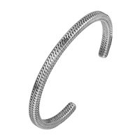Simple Style Solid Color Titanium Steel Men's Cuff Bracelets sku image 1