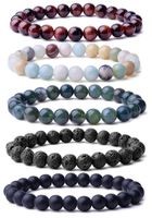 Ethnic Style Solid Color Natural Stone Agate Beaded Bracelets main image 2