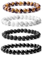 Ethnic Style Solid Color Natural Stone Agate Beaded Bracelets main image 4