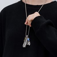 Hip-hop Retro Feather Alloy Titanium Steel Plating Unisex Pendant Necklace sku image 2