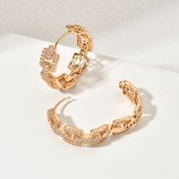 1 Paar Elegant Einfacher Stil Geometrisch Polieren Kupfer Zirkon 18 Karat Vergoldet Reif Ohrringe main image 6