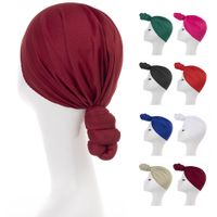 Women's Basic Solid Color Eaveless Beanie Hat main image 5