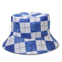 Femmes Vêtement De Rue Plaid Impression Grand Avant-toit Chapeau Seau sku image 4