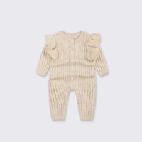 Casual Solid Color Cotton Baby Rompers sku image 4