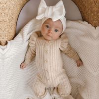 Casual Solid Color Cotton Baby Rompers main image 1