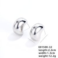 1 Pair Exaggerated Simple Style C Shape U Shape Geometric Polishing Plating Hollow Out 304 Stainless Steel Copper Ear Studs sku image 9