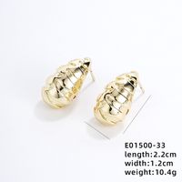 1 Pair Exaggerated Simple Style C Shape U Shape Geometric Polishing Plating Hollow Out 304 Stainless Steel Copper Ear Studs sku image 16