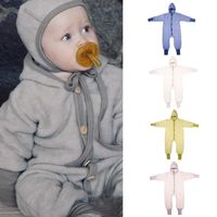 Basic Solid Color Polyester Baby Rompers main image 1
