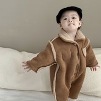 Cute Solid Color Cotton Baby Rompers main image 3
