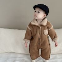 Cute Solid Color Cotton Baby Rompers sku image 13