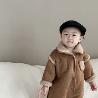 Cute Solid Color Cotton Baby Rompers main image 2