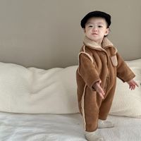 Cute Solid Color Cotton Baby Rompers sku image 5