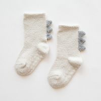 Kid's Cute Solid Color Cotton Jacquard Crew Socks 1 Set sku image 1