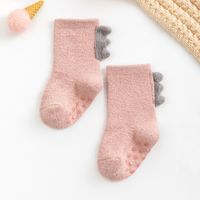 Kid's Cute Solid Color Cotton Jacquard Crew Socks 1 Set sku image 10