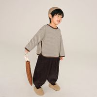 Cute Pastoral Stripe Cotton Polyester Hoodies & Knitwears main image 1